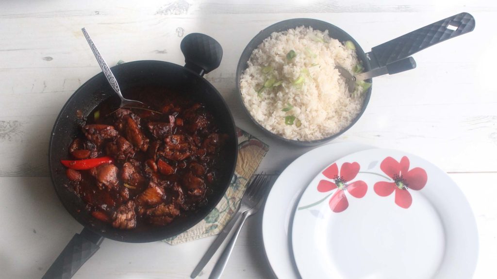 Stew chicken and Rice FivePoundFlava Original Flava