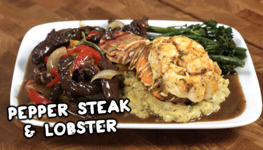 Peppered steak with Lobster