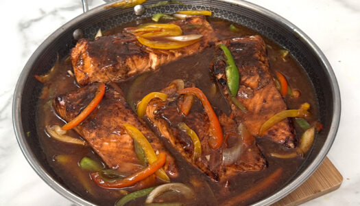 Brown stew salmon w/ Coconut cous cous
