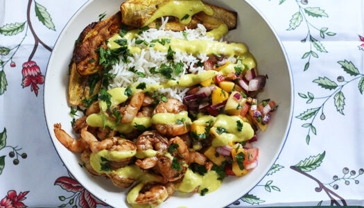 Jerk shrimp bowl